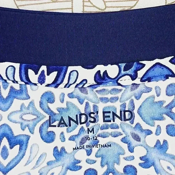 Lands' End Nylon Long sleeve Paisley Zip up Women's Shirt M 8134 - Picture 5 of 8